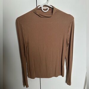 Tan mock neck long sleeve